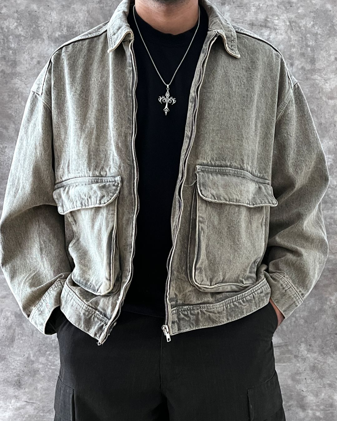 DENIM JACKET BOXY FIT (M)