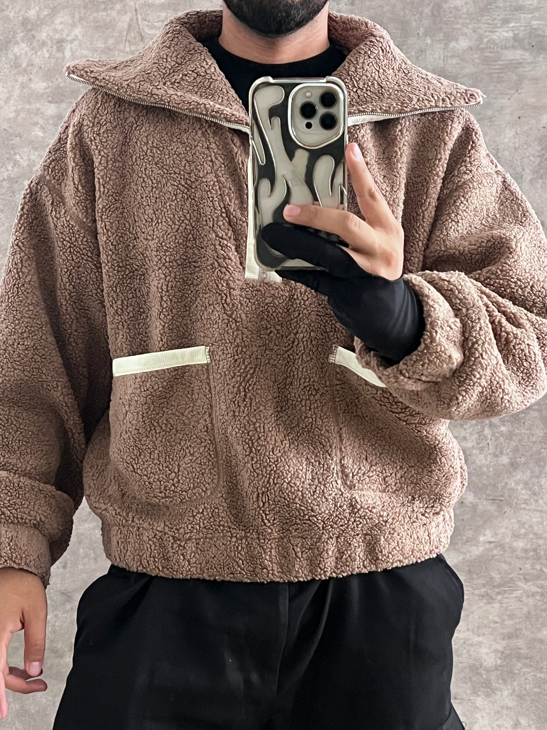 Jacket cuello amplio (L)
