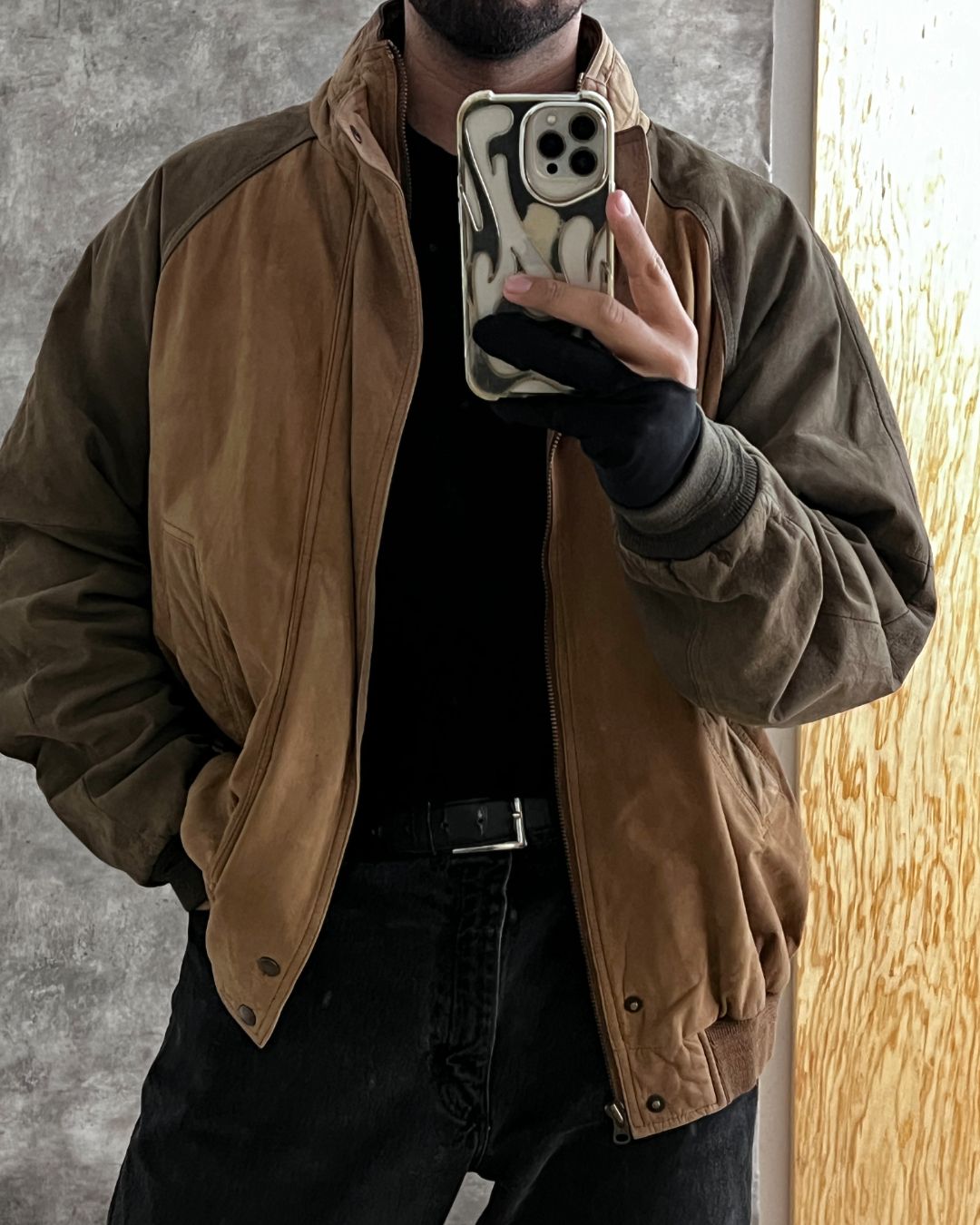 RETRO LEATHER JACKET (L)