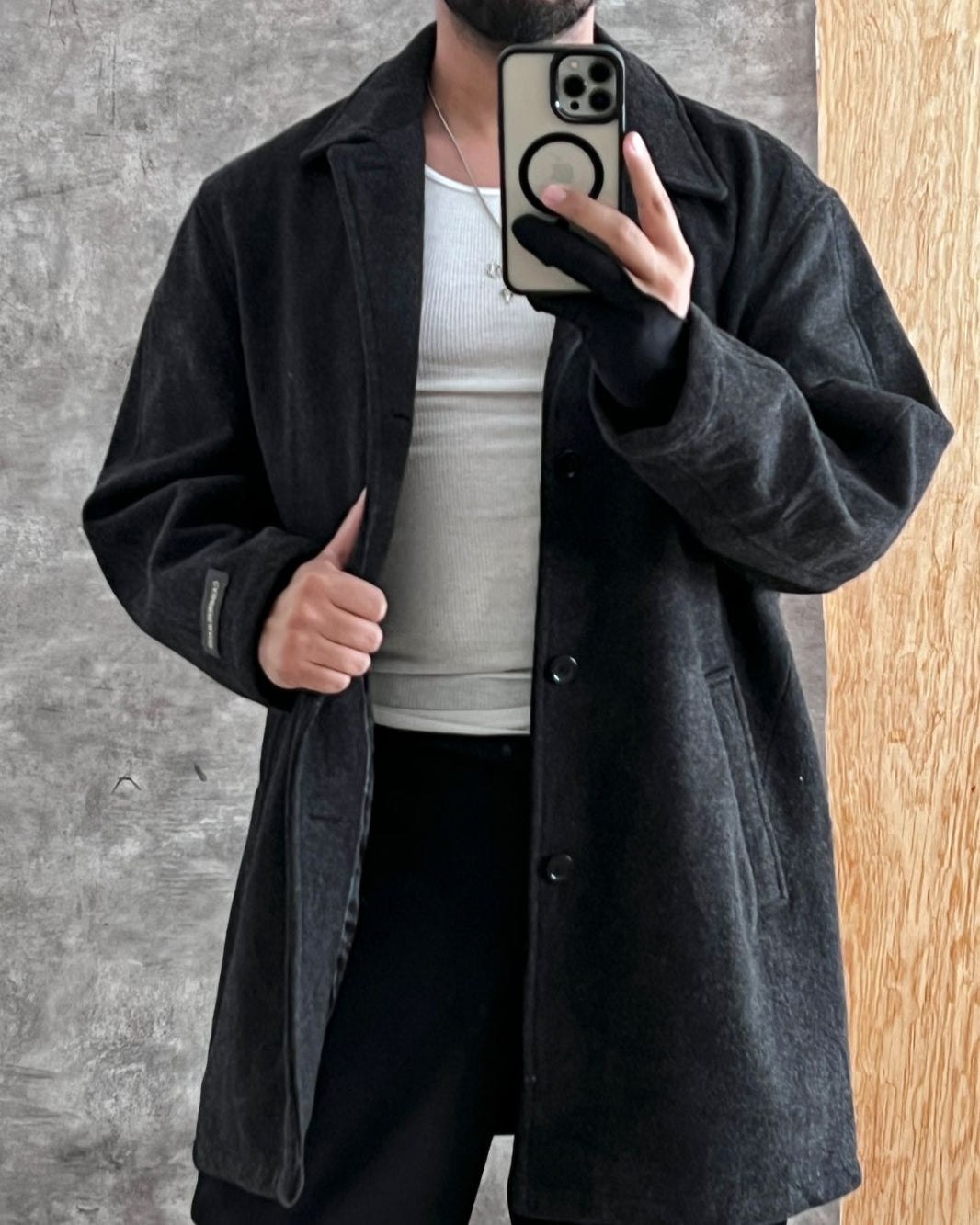 CASHMERE BLEND COAT (XL)