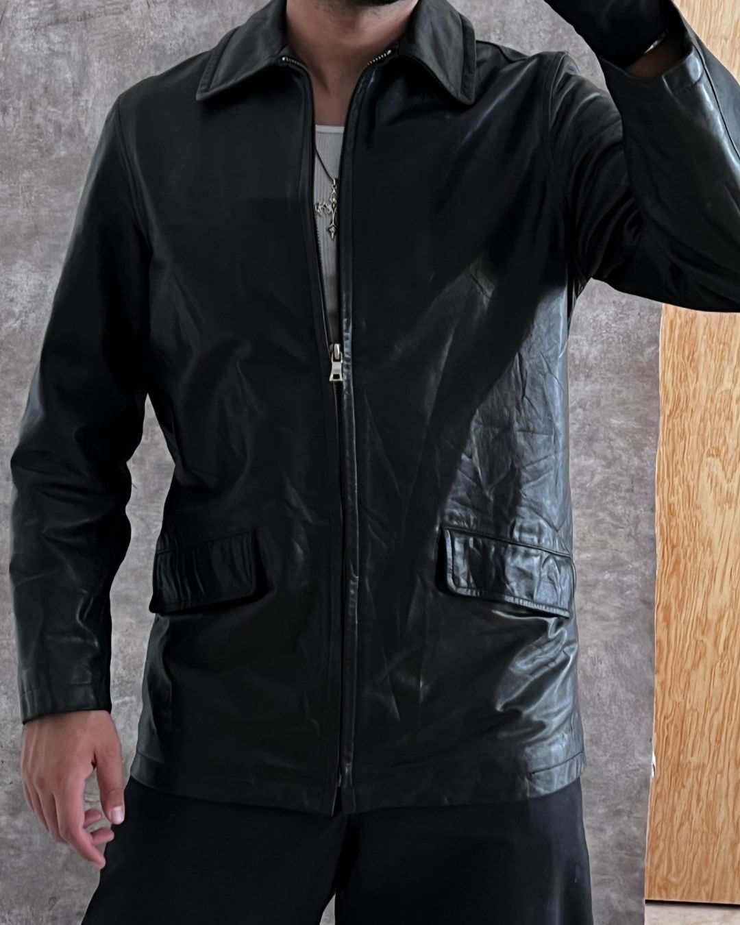 LEATHER GABARDINE BANANA REPUBLIC (S)