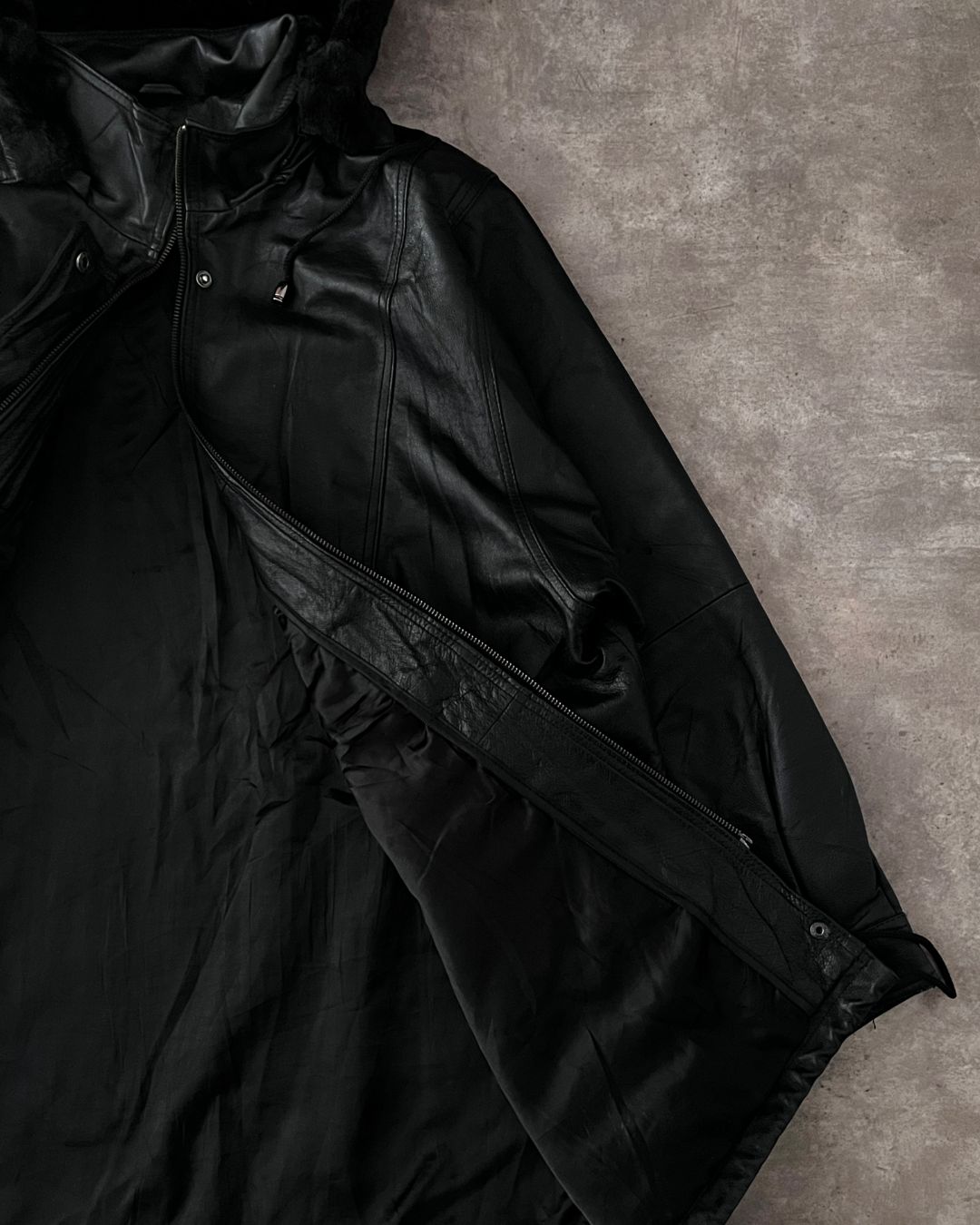 LEATHER BLACK GABARDINE (M)