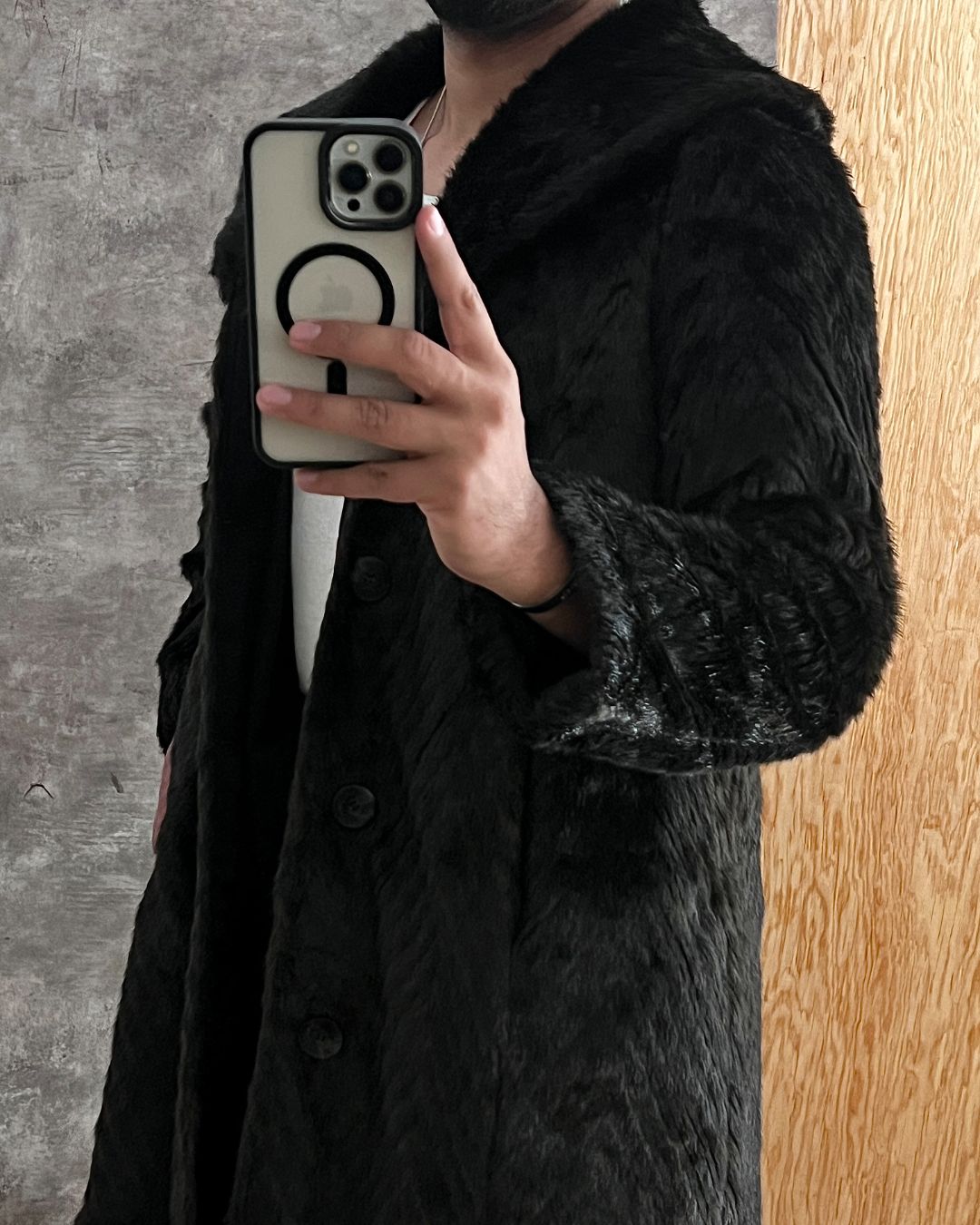 FAUX FUR DOUBLE VIEW COAT (S)