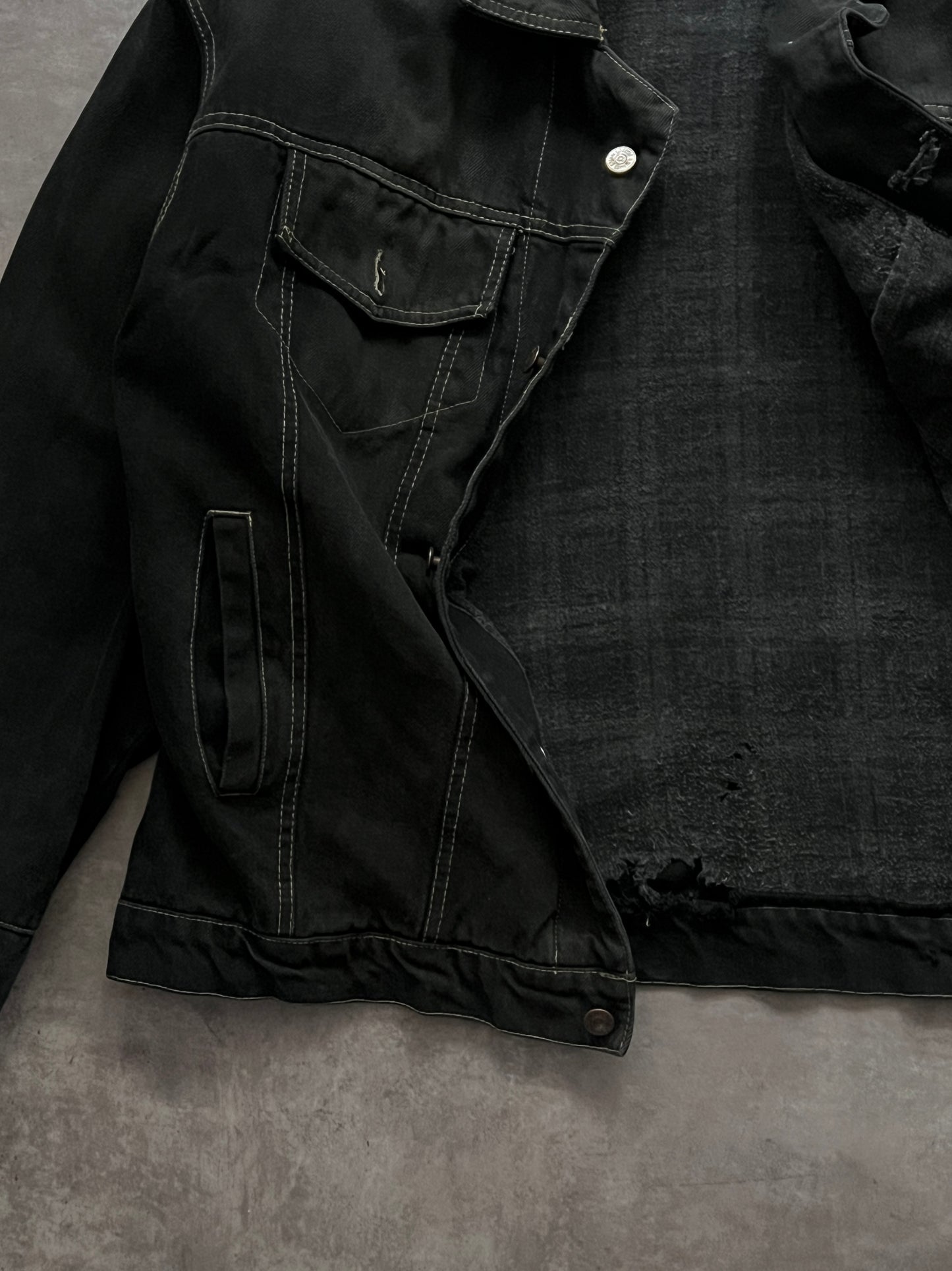 VINTAGE BLACK DENIM JACKET LEVI'S (L)