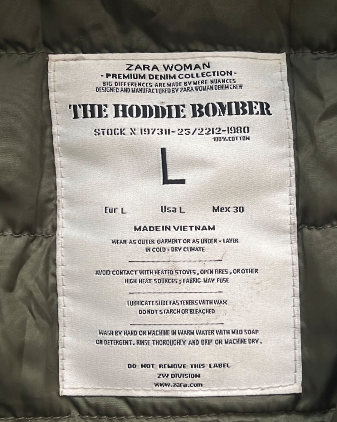 ZARA PUFFER JACKET FEM (L)