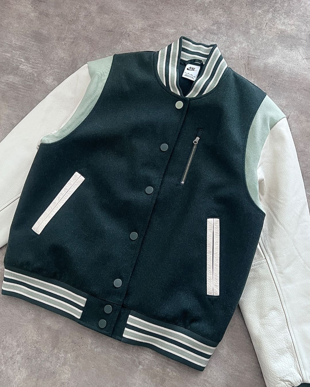 LEATHER WOOL DETROYER NIKE JACKET (S)