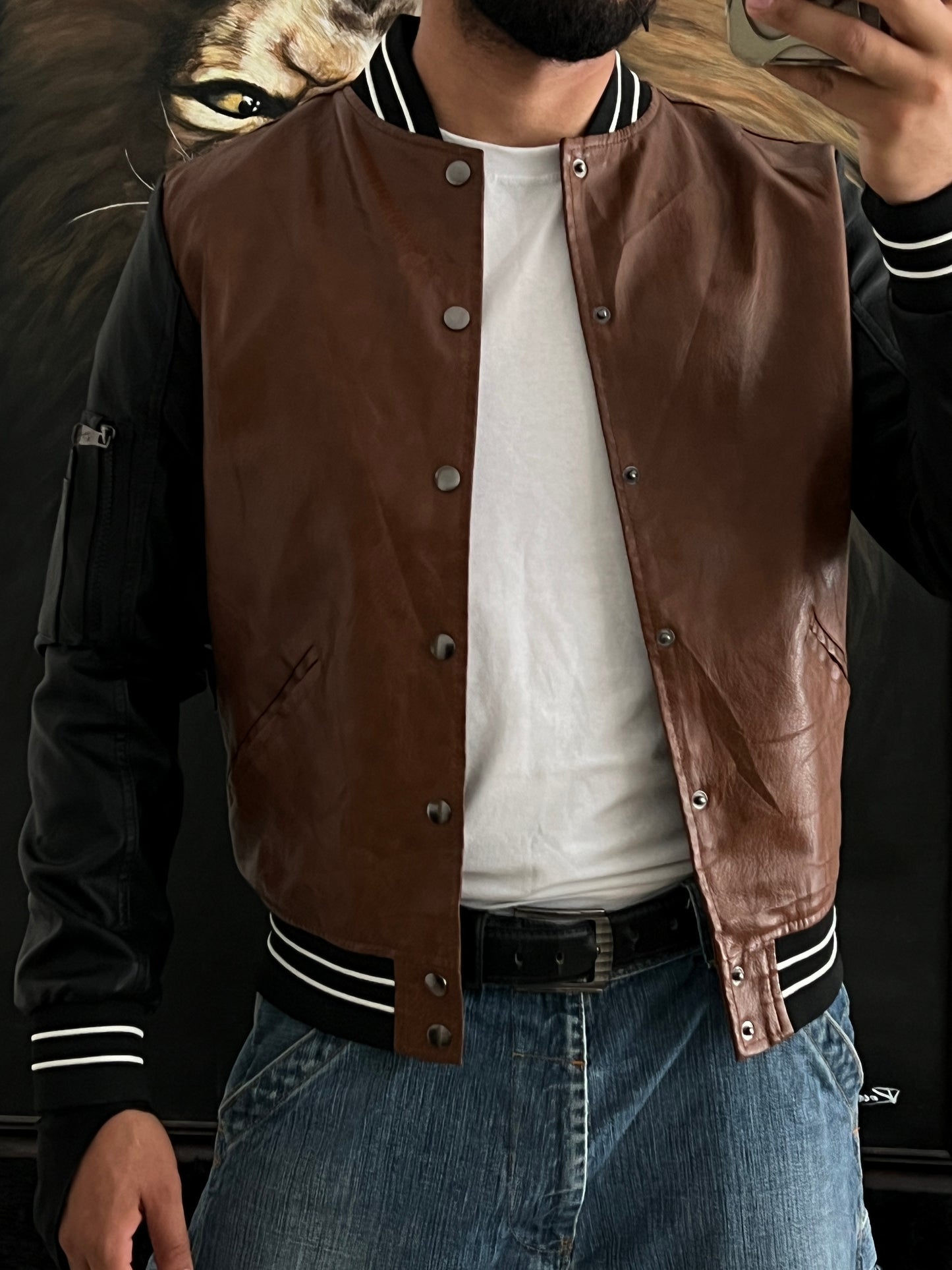 College Leather jacket (S)