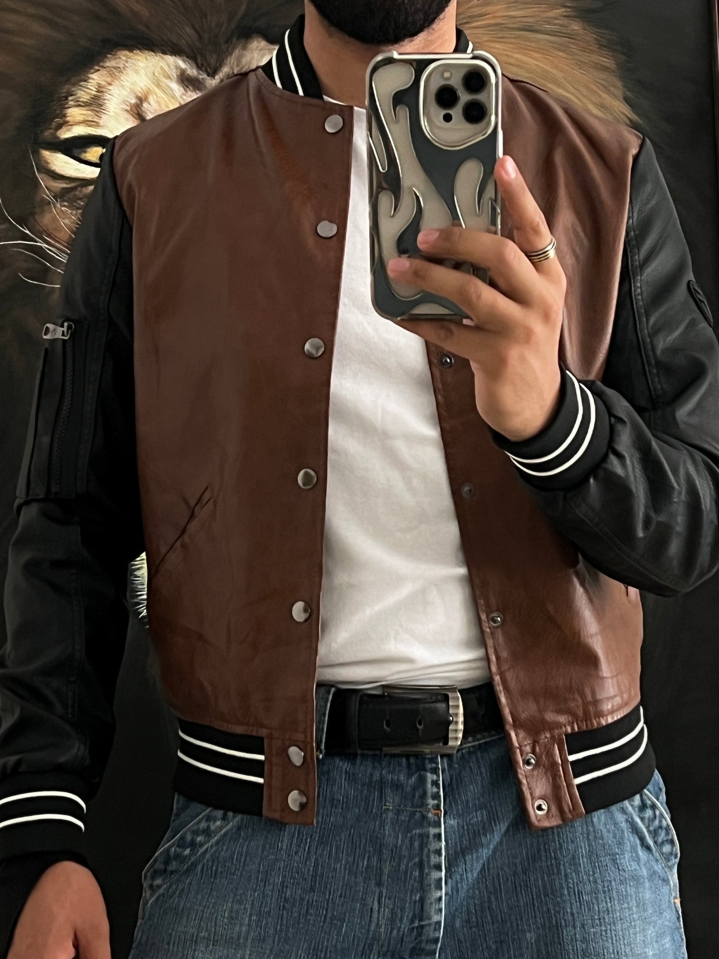 College Leather jacket (S)