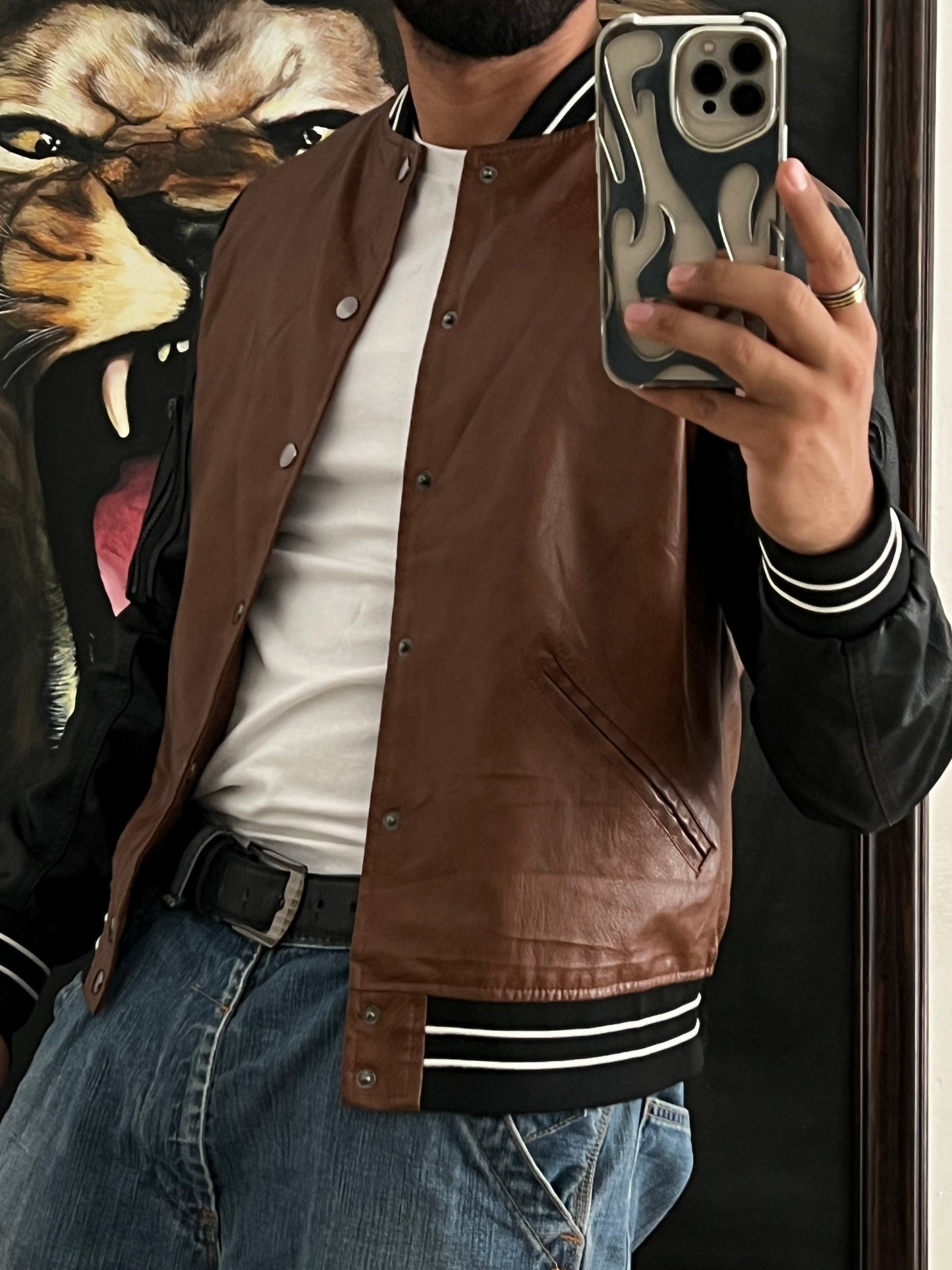 College Leather jacket (S)