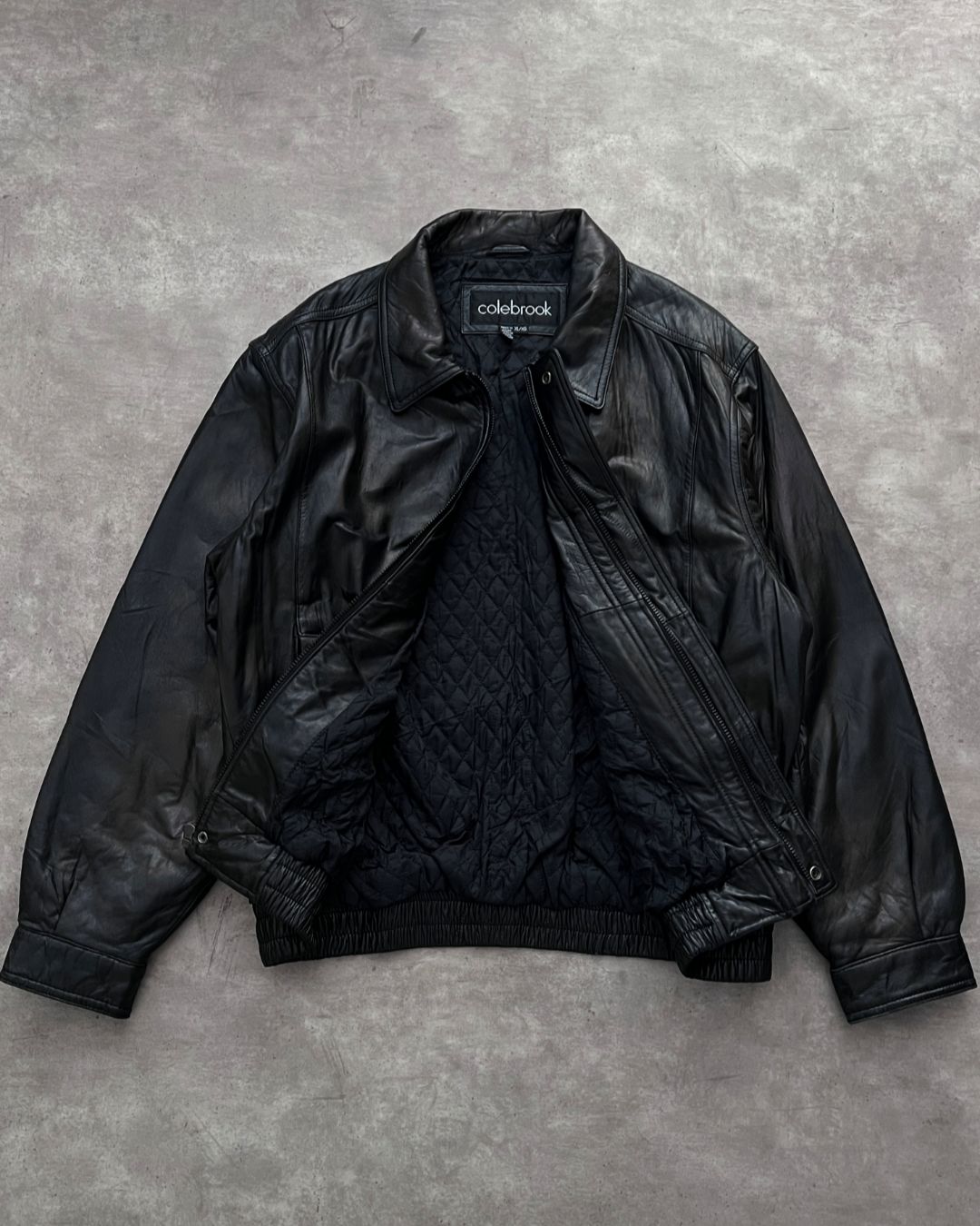 BOMBER LEATHER JACKET (L/XL)