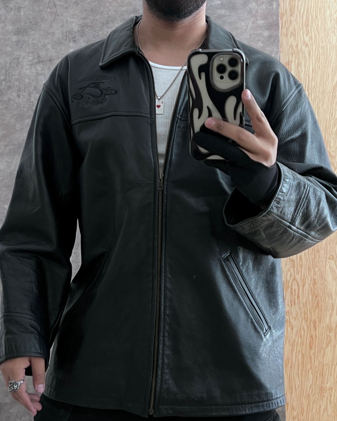 GABARDINA DE PIEL GENUINA (XL)