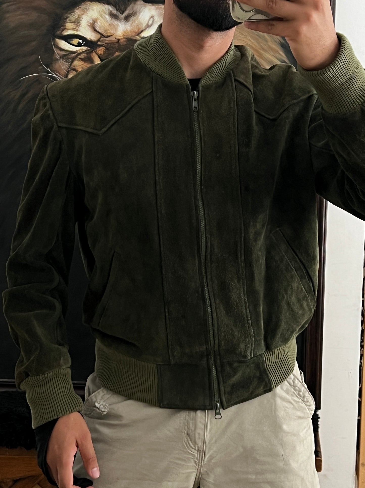 Green Leather jacket (M)