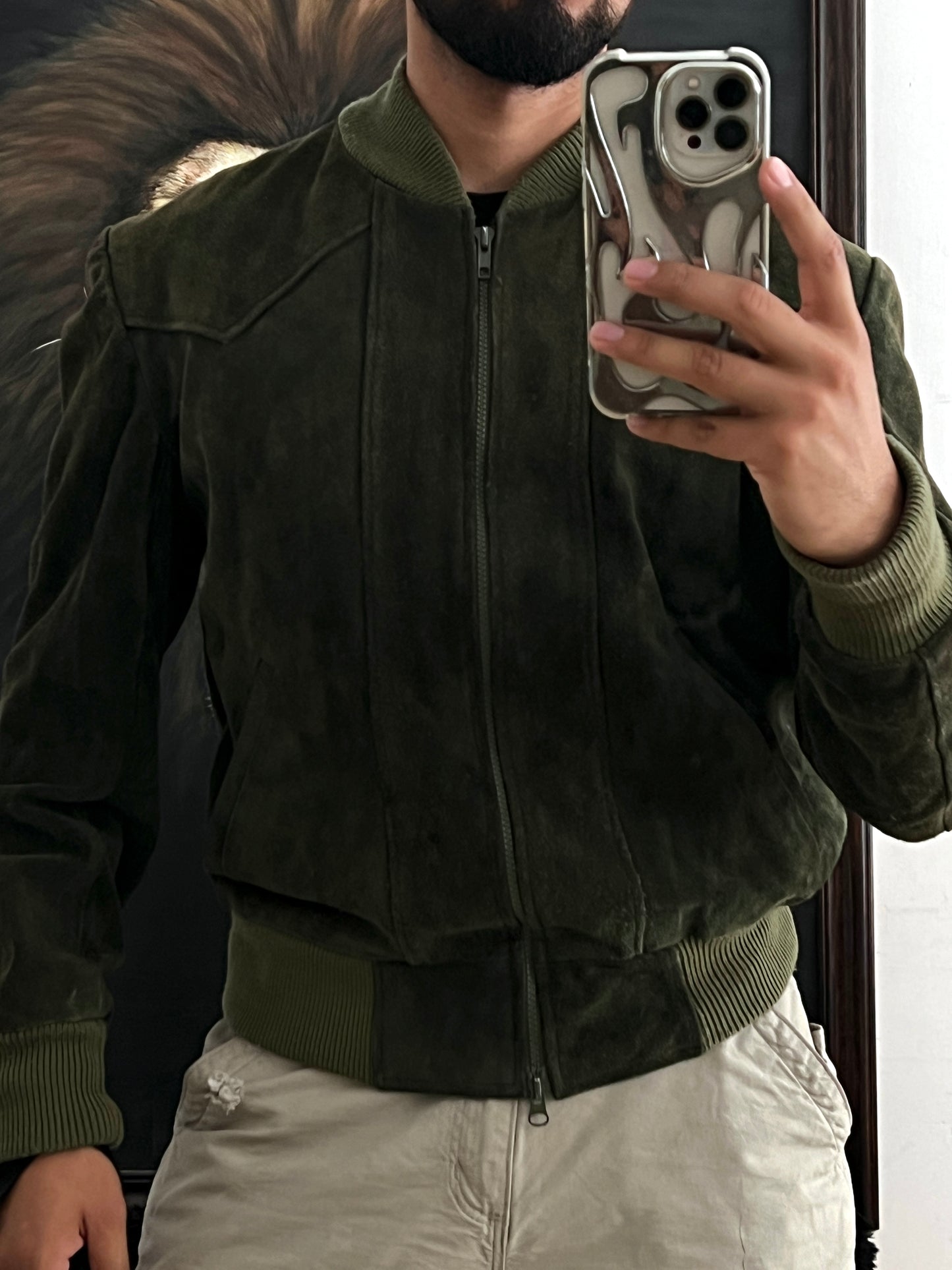 Green Leather jacket (M)