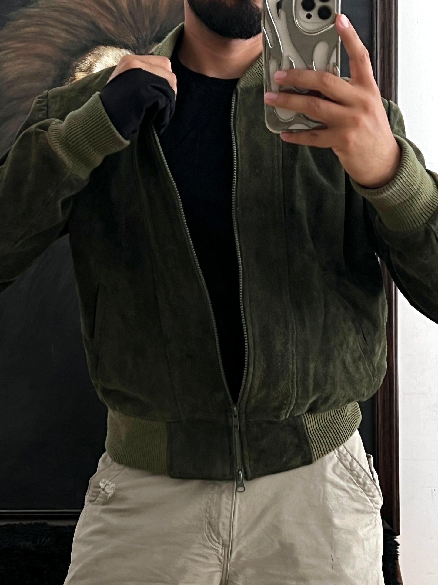 Green Leather jacket (M)