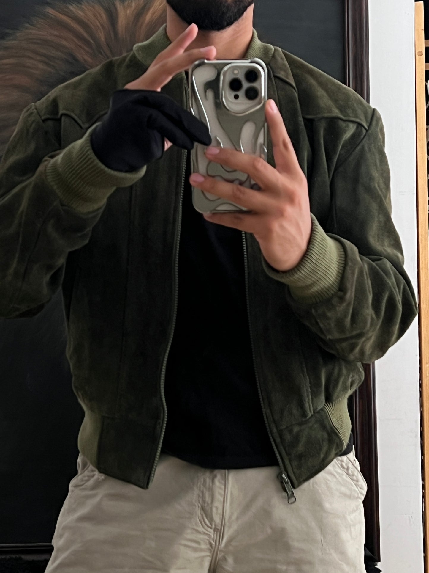 Green Leather jacket (M)