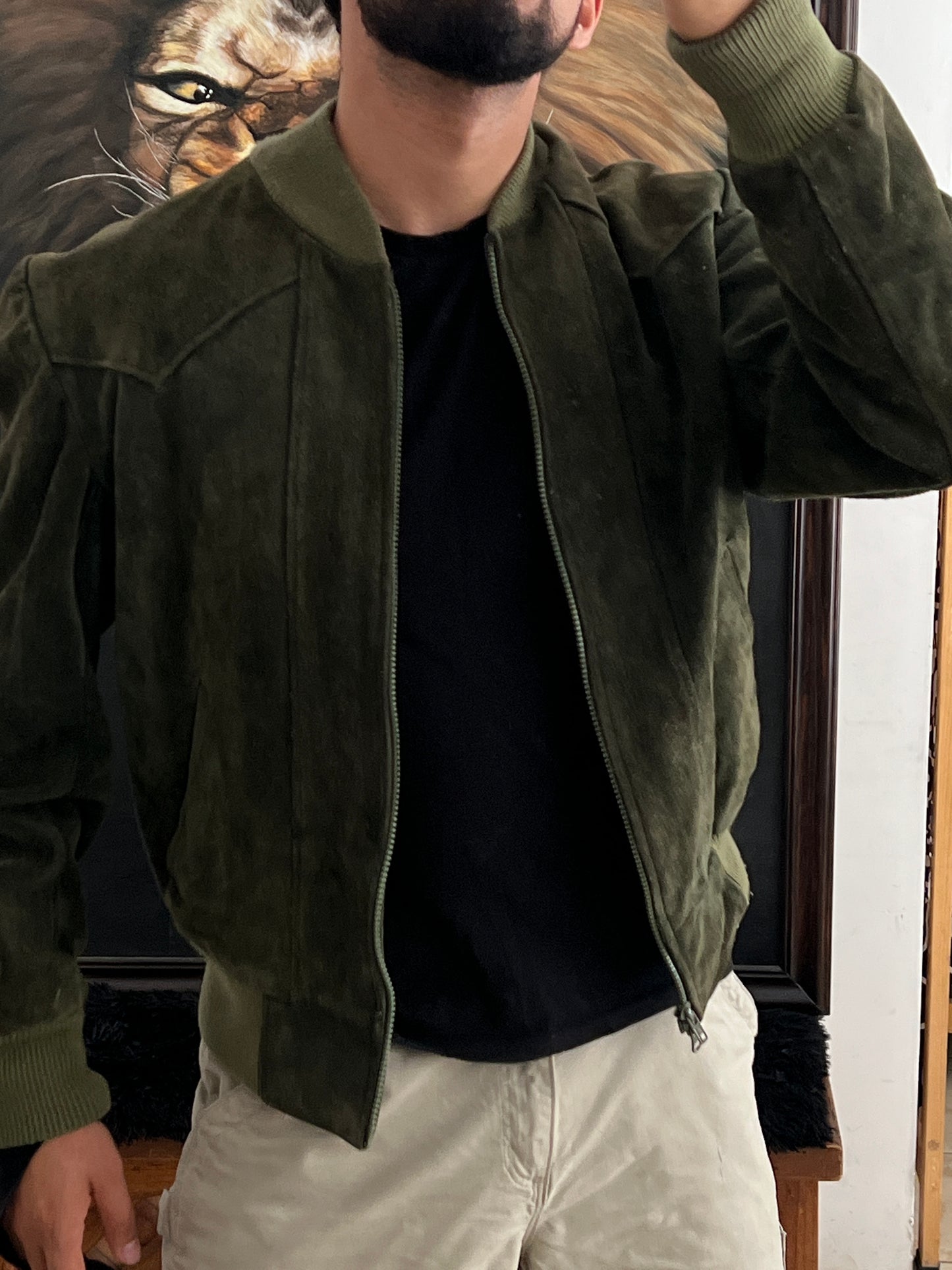 Green Leather jacket (M)