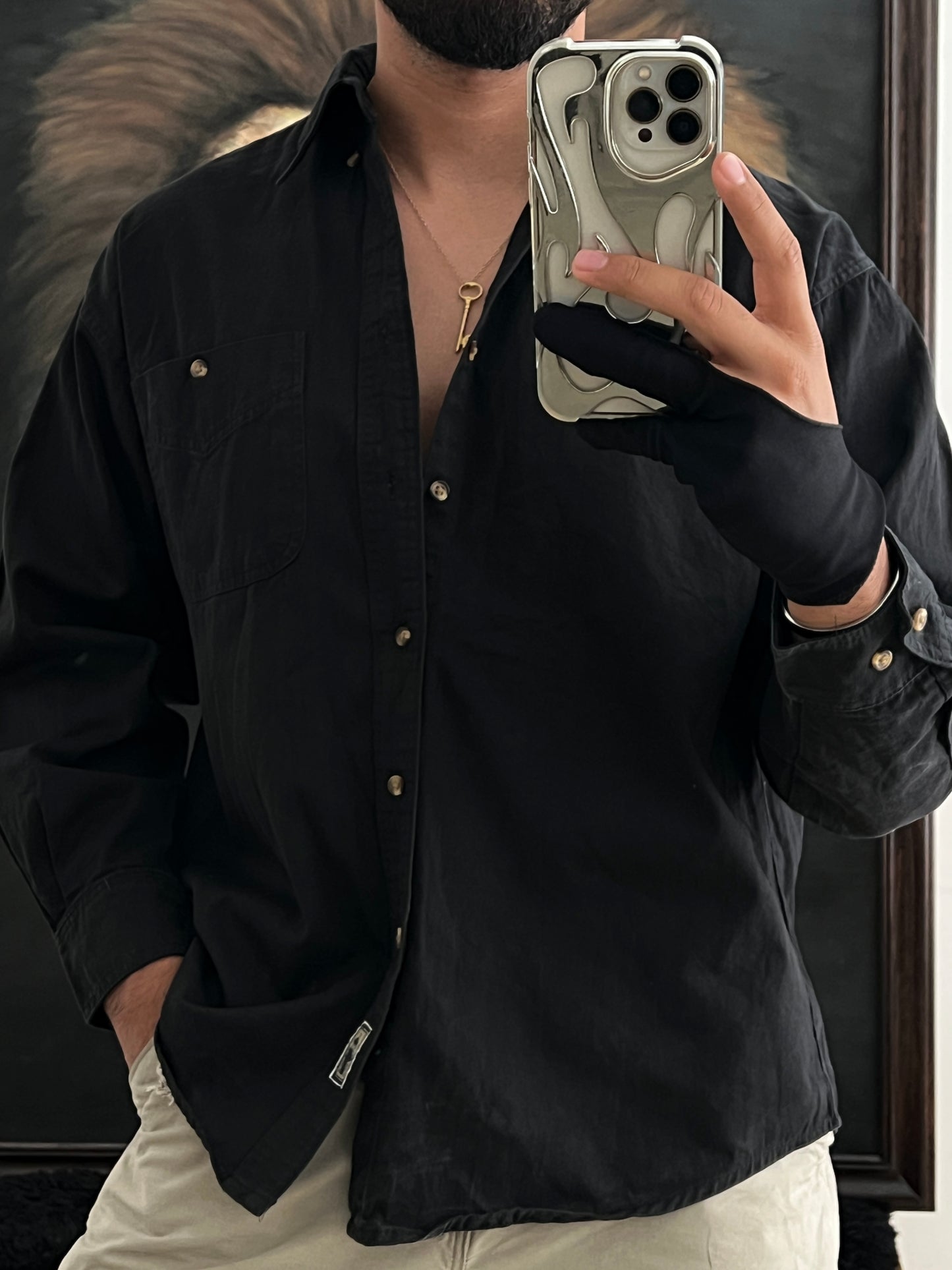 Black workwear shirt (M)