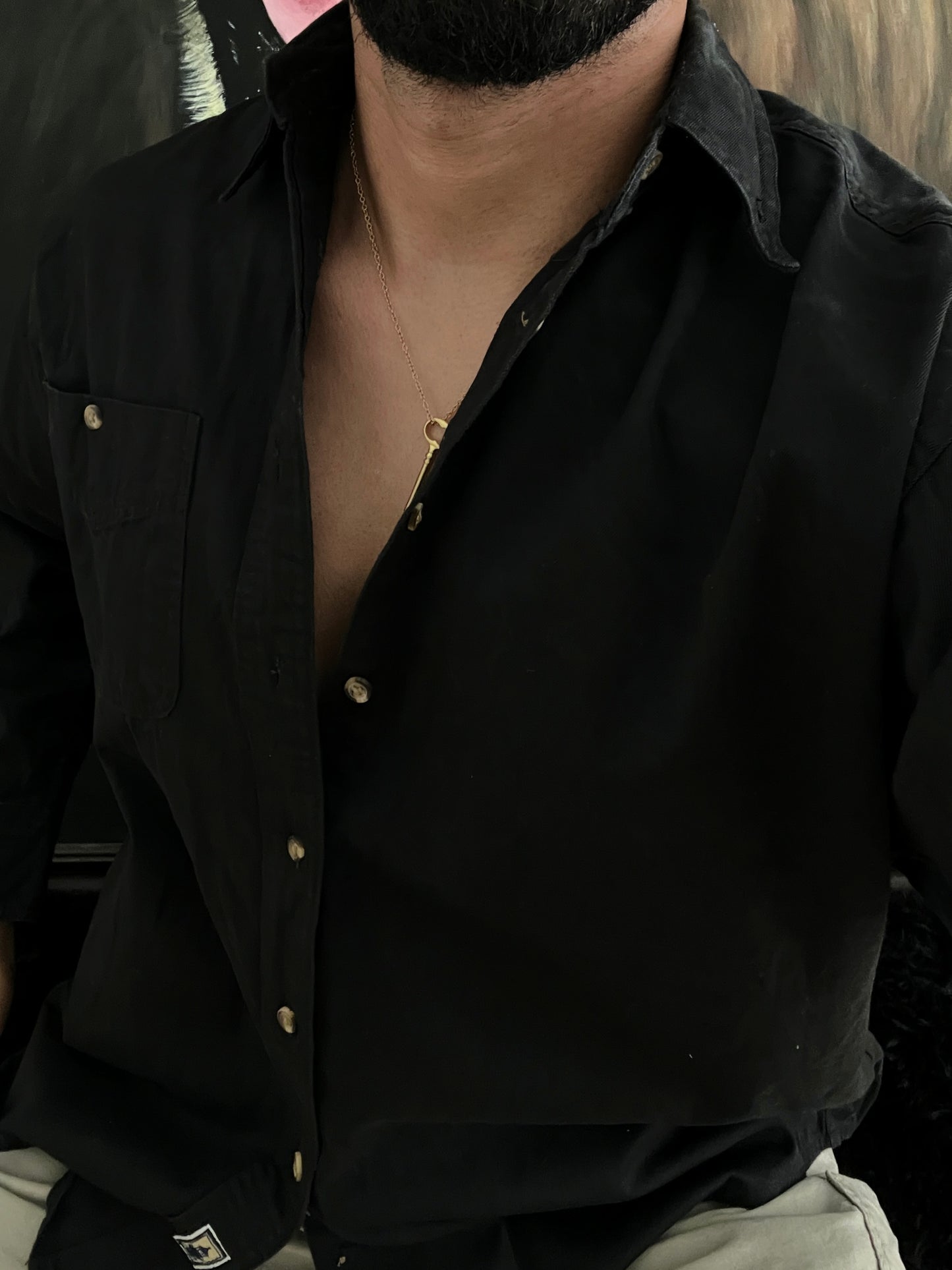 Black workwear shirt (M)