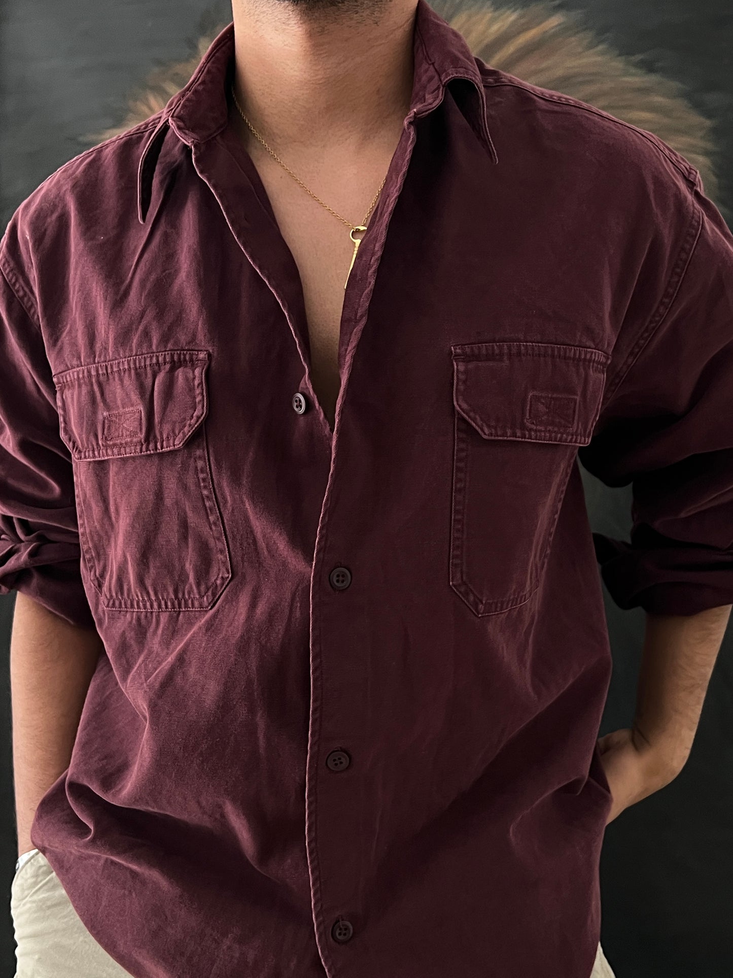 Wine Workwear Shirt (L)
