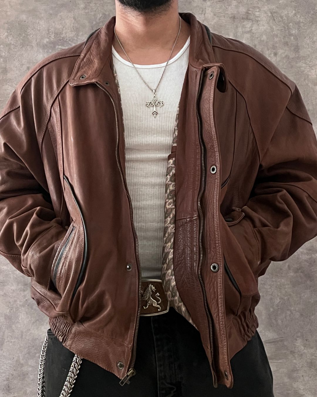 LEATHER JACKET (XL)