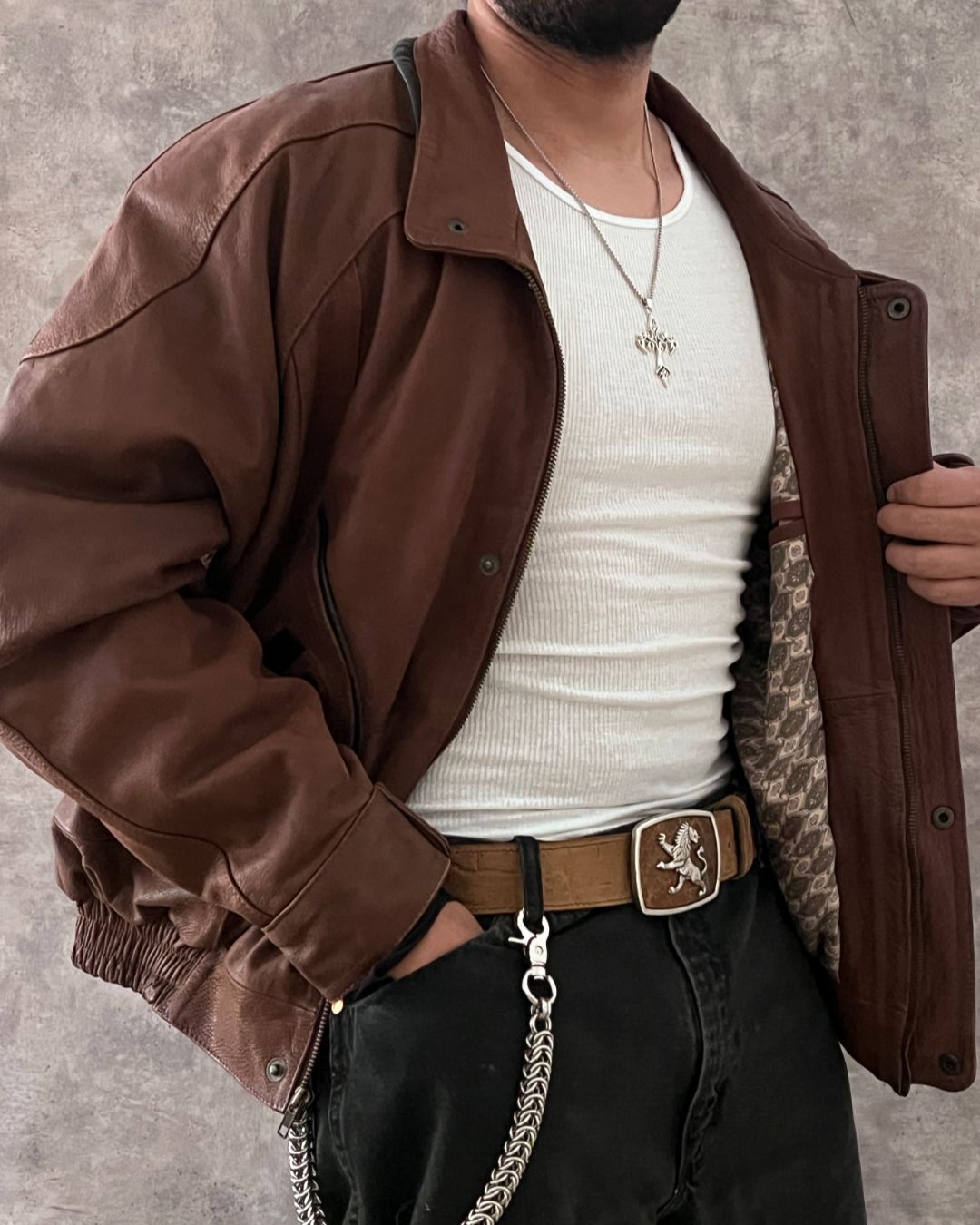 LEATHER JACKET (XL)