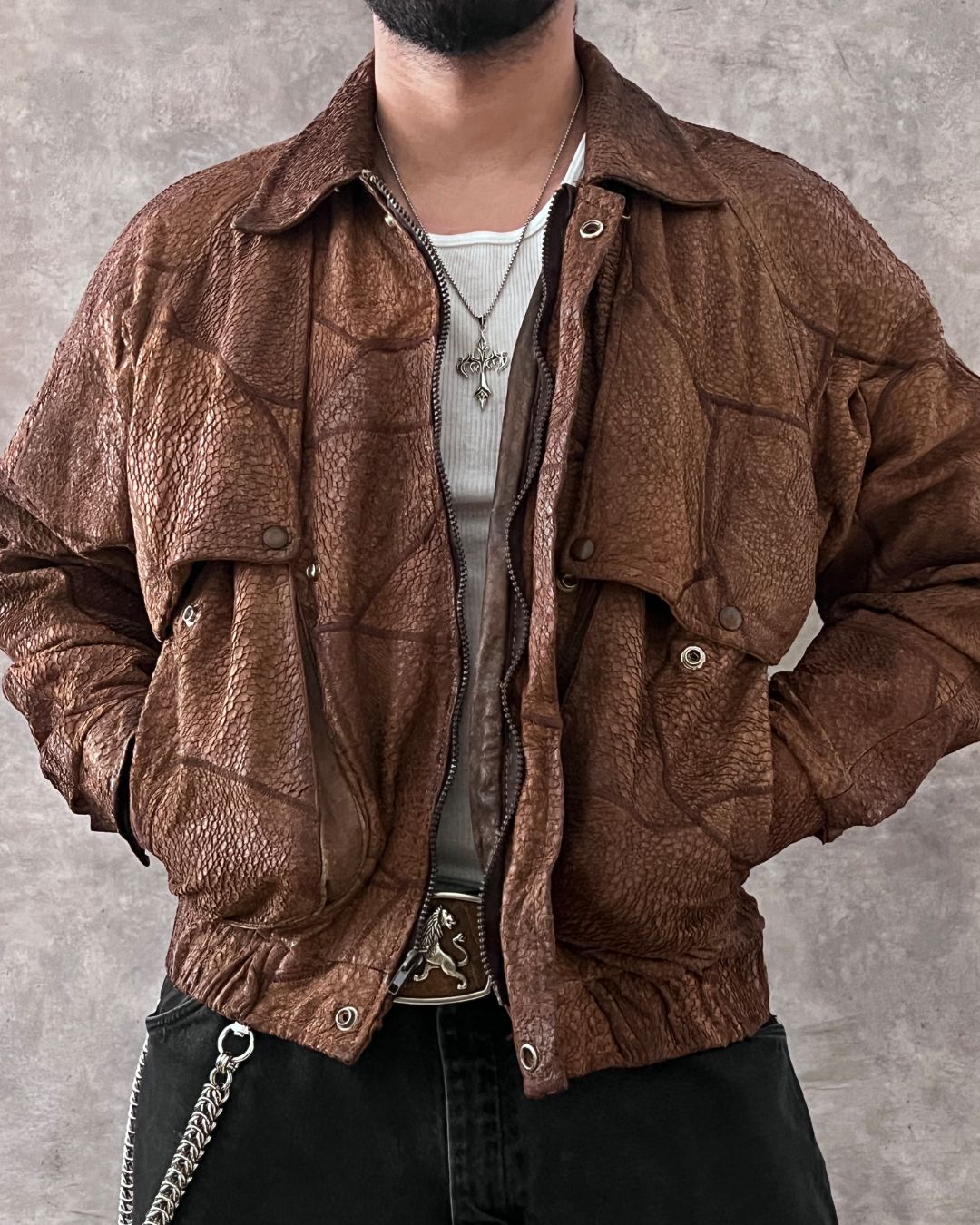 SERPENT LEATHER JACKET (M)