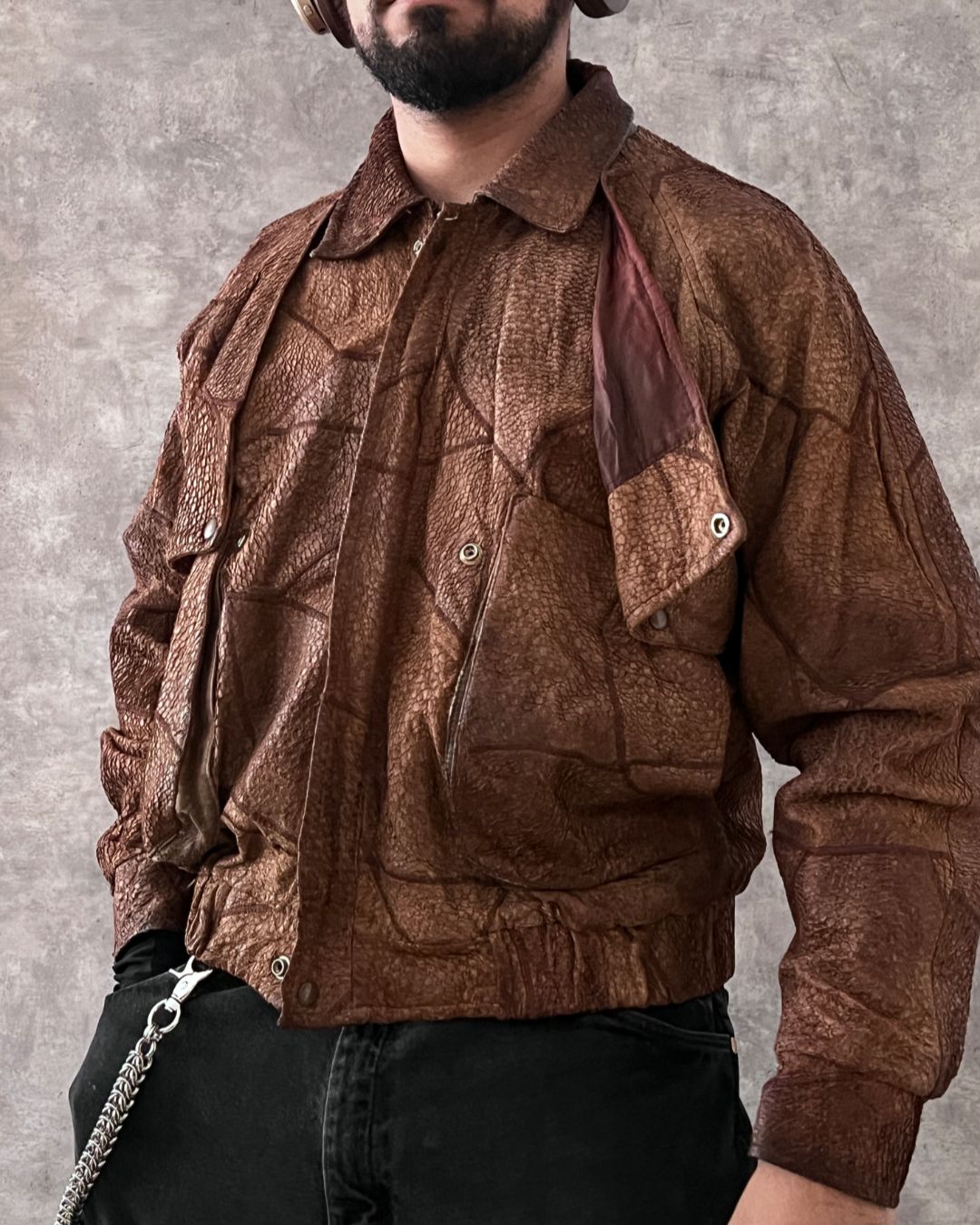 SERPENT LEATHER JACKET (M)